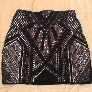 Sequin Embellished Mini Skirt